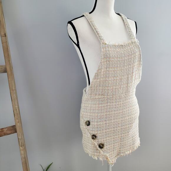 Zara TRF Collection Frayed Tweed Mini Skirt Jumpsuit Size S - Picture 2 of 9